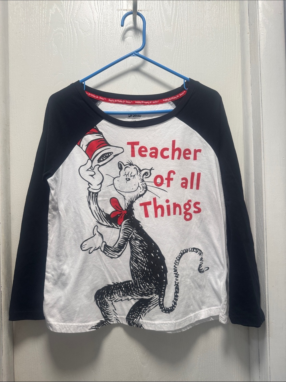 Dr. Seuss Raglan Tee - Black, White & Red
